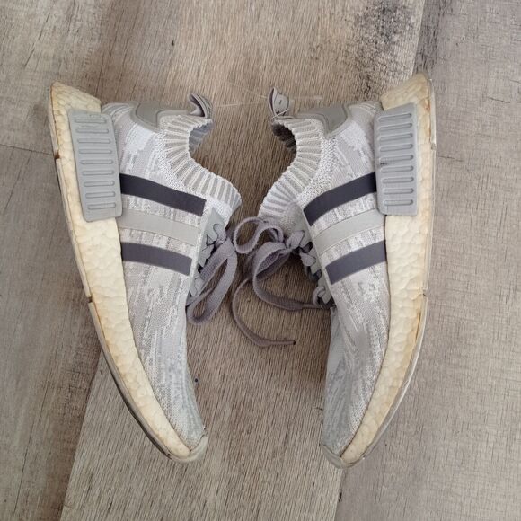 Adidas 6 Women's NMD_R1 Primeknit 'Grey Glitch Camo shoes EU37.5 UK4.5 - Picture 5 of 8